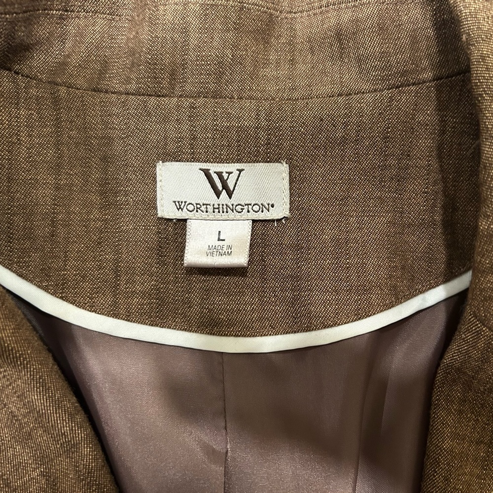 Worthington Classic Brown Tweed Blazer Size Large - Picture 8 of 12